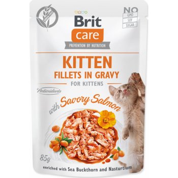 Brit Care Kitten Fillets in Gravy with Savory Salmon 85 g