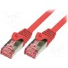 síťový kabel Logilink CQ2024S Patch, S/FTP, 6, licna, Cu, LSZH, 0,5m, červený