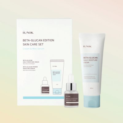 iUNIK Beta Glucan Edition Skincare hydratační pleťový krém 60 ml + hydratační zklidňující pleťové sérum 15 ml dárková sada
