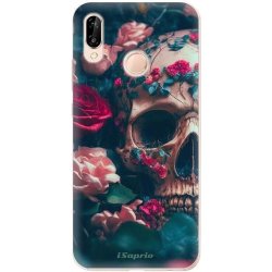 Pouzdro a kryt na mobilní telefon Huawei Pouzdro iSaprio - Skull in Roses - Huawei P20 Lite