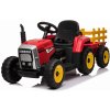 Beneo Elektrický Traktor Workers s vlečkou červená pohon zadních kol 12V baterie 2,4 GHz dálkový ovladač