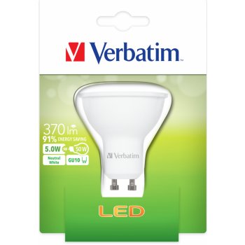 Verbatim LED žárovka GU10 5W 370lm 50W typ PAR16 35° studená bílá