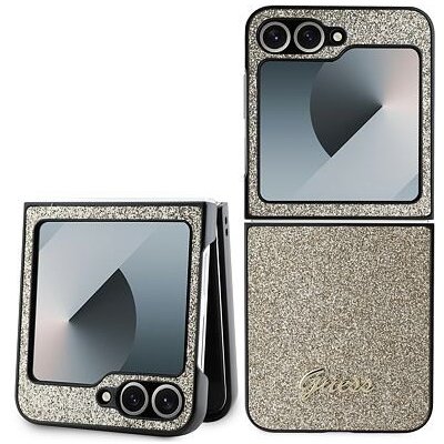 Guess PC/TPU Glitter Flakes Metal Logo Samsung Galaxy Z Flip 6 Gold GUHCZF6HGGSHD – Zboží Živě