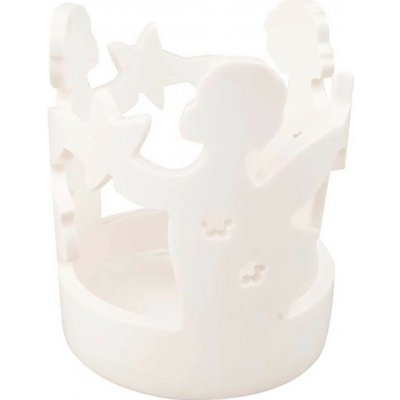 Anděl Přerov Svícen s andílky porcelánový 6,5 x 8 x 6,5 cm – Hledejceny.cz
