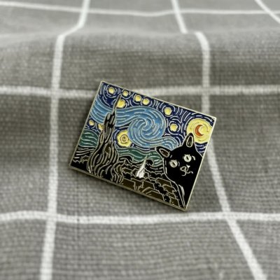 Pinarna Nejznámější obraz Vincenta van Gogha Hvězdná noc kočíčí verze nakukující kočka – Zboží Dáma