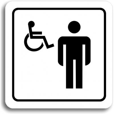 Accept Piktogram "WC muži, invalidé" (80 × 80 mm) (bílá tabulka - černý tisk)