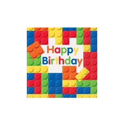 Unique Ubrousky papírové dvouvrstvé Barevná stavebnice 16ks 33x33cm – Sleviste.cz