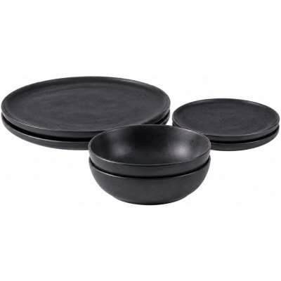Clay jídelní keramická sada Obsidian pro 2 osoby černá 6 ks – Zboží Dáma