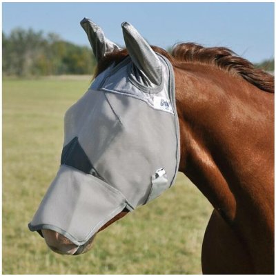CASHEL Crusader Maska Fly Mask Long Nose with Ears Grey – Zboží Dáma