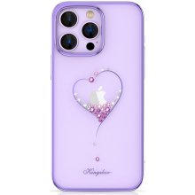 Pouzdro Kingxbar Wish Series silikonové s original Swarovski crystals na iPhone 14 PRO fialové