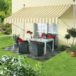 Sunfun Rozpěrná markýza, bílo-žlutá, 2,5 x 1,3 m CC-1510-P004 – Sleviste.cz