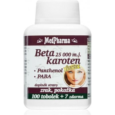 MedPharma Beta karot.25 000 m.j.Pant.+PABA 107 tobolek – Hledejceny.cz