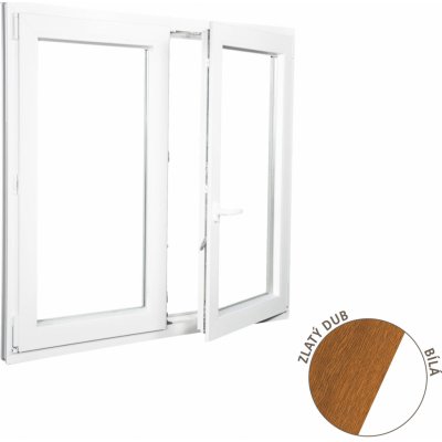 ALUPLAST Plastové okno dvoukřídlé zlatý dub/bílé 120x140 – HobbyKompas.cz
