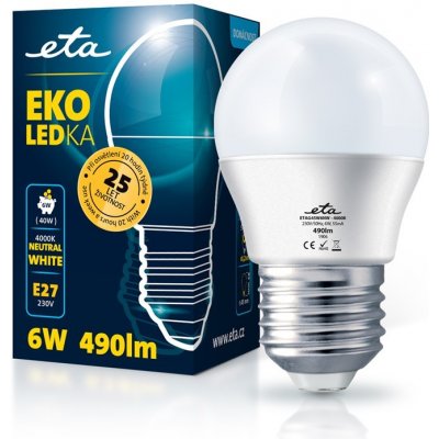 ETA žárovka LED EKO LEDka mini globe 6W, E27, neutrální bílá