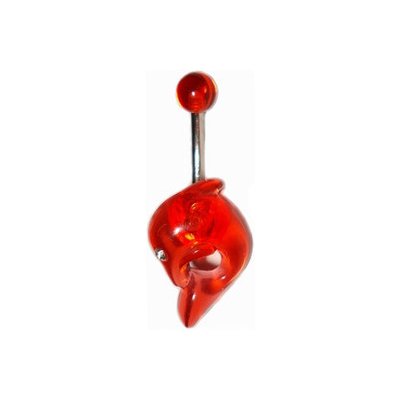 Šperky4U piercing do pupíku delfín červená BA01032-R – Zbozi.Blesk.cz