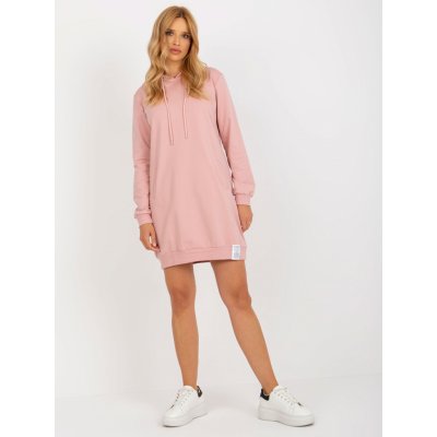 Relevance mikinové šaty -rv-tu-8356.90-light pink růžové Světle – Zboží Mobilmania