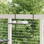 OMAXI 204436 Balkónový stůl černý 60 x 40 cm ocel – Hledejceny.cz