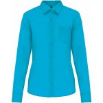 Kariban dámská košile s dlouhým rukávem Jessica zářivá tyrkysová modrá – Zboží Mobilmania