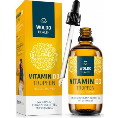 WoldoHealth Vitamin D3 Kapky 1000 I.U. 50 ml