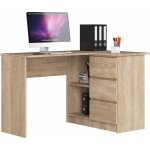 Akord Rohový psací stůl B16 LEWE 124 x 85 x 77 cm dub sonoma – Zboží Dáma
