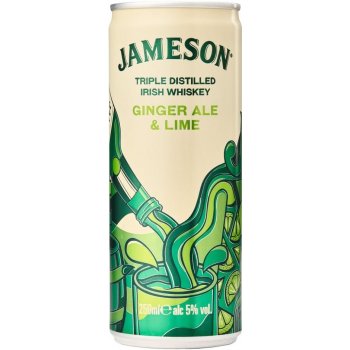 Jameson Ginger Ale & Lime plech 5% 0,25 l (holá láhev)