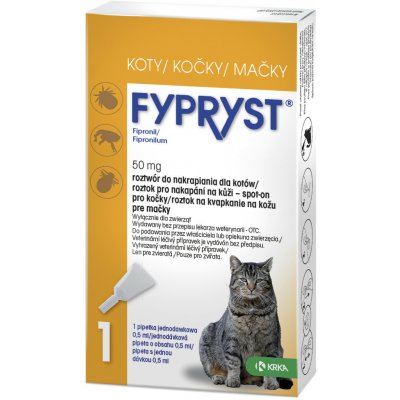 Fypryst kapky proti blechám a klíšťatům pro kočky 1 x 0,5 ml – Zbozi.Blesk.cz