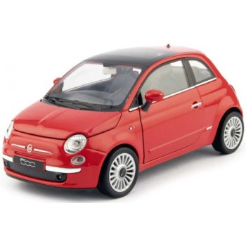 Welly 2007 Fiat 500 A4 červený 1:24