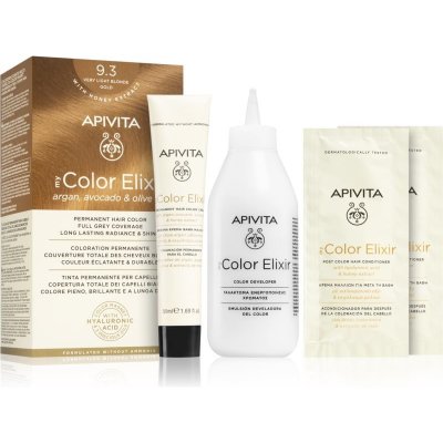 Apivita My Color Elixir barva na vlasy bez amoniaku 9.3 Very Light Blonde Gold