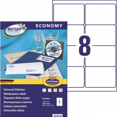 E100 Etikety ILK 100 listů bílá 99,1 x 67,7 mm ELA043 – Zboží Dáma