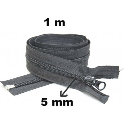 Zip spirálový Dělitelný Grafitový 5 mm délka 100 cm – Hledejceny.cz