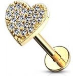 Šperky4U piercing do brady srdíčko LB1084-1208-GDC – Zboží Dáma