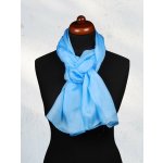 Hedvábná šála světle modrá – Zboží Mobilmania