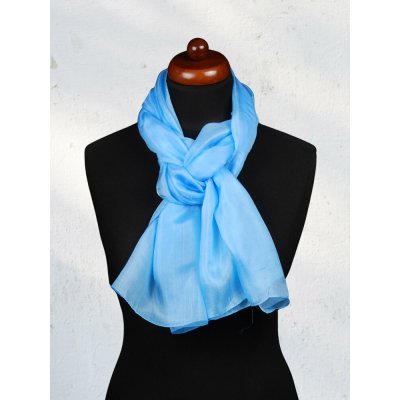 Hedvábná šála světle modrá – Zboží Mobilmania
