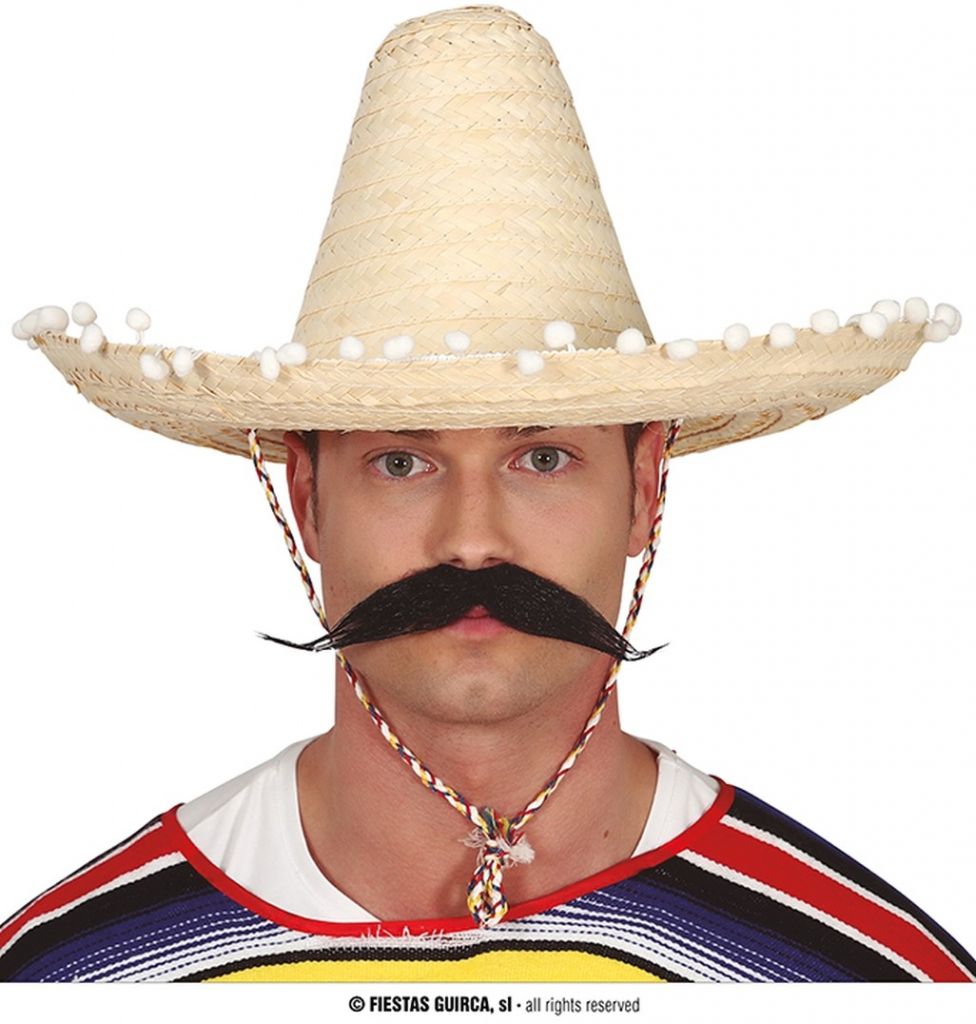 Mexický slaměný klobouk přírodní 45 cm