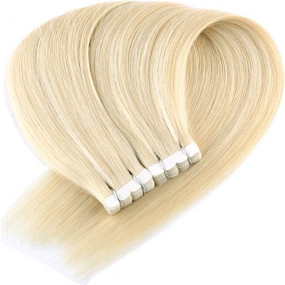 Vlasové PU pásky MINI tape in na prodlužování vlasů 60cm 60 - platina – Zboží Dáma