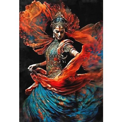 1 dílné obrazy - Indická tanečnice M460 Velikost 50 x 100cm – Zboží Dáma