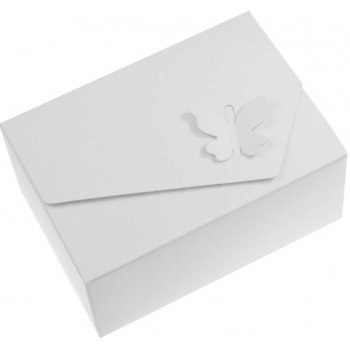 Krabička na svatební výslužku MOTÝLEK - bílá