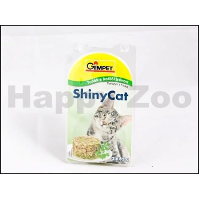 Shiny Cat tuňák a kočičí tráva 2 x 70 g – Zboží Mobilmania