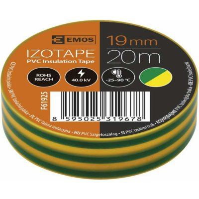 Emos F61925 páska izolační PVC 19 mm x 20 m zeleno-žlutá – Hledejceny.cz