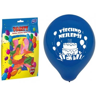 UNIPAP balónek nafukovací standard 23 cm Všechno nejlepší mix 8000129 164568 – Zbozi.Blesk.cz