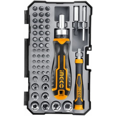 Ingco HKSDB0558 Šroubovák ráčna + bity sada 55ks CrV – Zboží Dáma