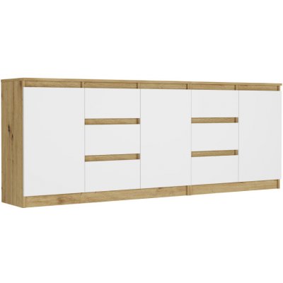 Framire Sada komod artisan mix bílá, 200 x 76 x 33 cm R-200-S6 – Hledejceny.cz