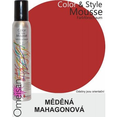Omeisan Color & Style Mousse tužidlo Kupfer-Mahagoni Měděná Mahagonová 200 ml