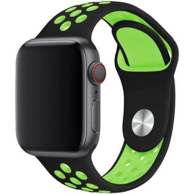 AW Sportovní řemínek na Apple Watch - Černo-zelený Šířka uchycení řemínku: 38/40/41mm, Délka řemínku: Pánský - L/XL (15 - 21cm) Černo-zelený IR-AWSPRT12 – Zboží Mobilmania