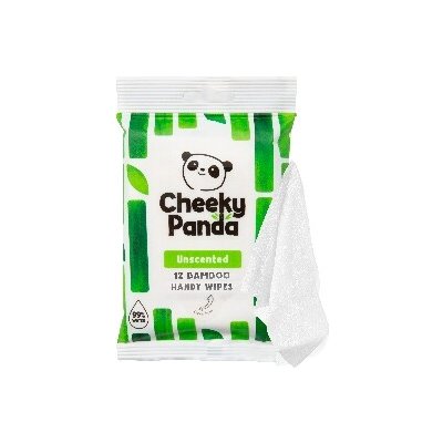 The Cheeky Panda Bambusové vlhčené ubrousky na ruce bez vůně cestovní 12 ks – Zboží Dáma