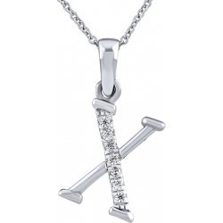 SILVEGO Stříbrný náhrdelník s přívěskem písmene X ZT191003NX