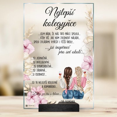 INSPIO Cedulka Dárek pro kolegyni - personalizovaná plaketa s vlastním textem a designem 30x20 pro kamarádku, pro ženu růžová – Zboží Mobilmania