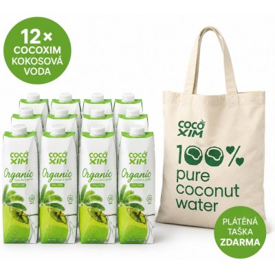 COCOXIM BIO kokosová voda organic 12 x 1000 ml + taška – Hledejceny.cz