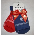 Dámské vánoční ponožky 2 páry modrá/červená – Zboží Dáma