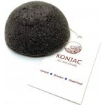 Konjac obličejová půlkulatá houbička s bambusovým uhlím černá – Zboží Dáma